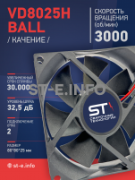 Вентилятор  VD8025H Ball (качения) 12V - st-e.info - Южно-Сахалинск