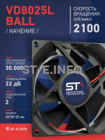 Вентилятор  VD8025L Ball (качения) 12V - st-e.info - Южно-Сахалинск